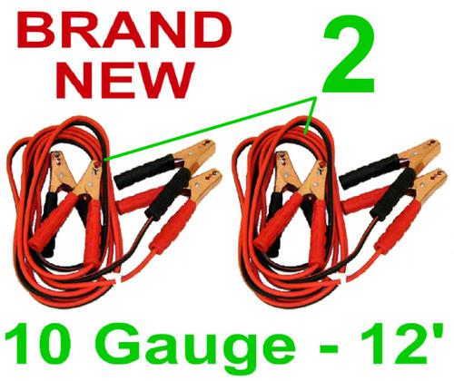2 new 10 gauge 12' jumper/booster cables,atv,200 amp