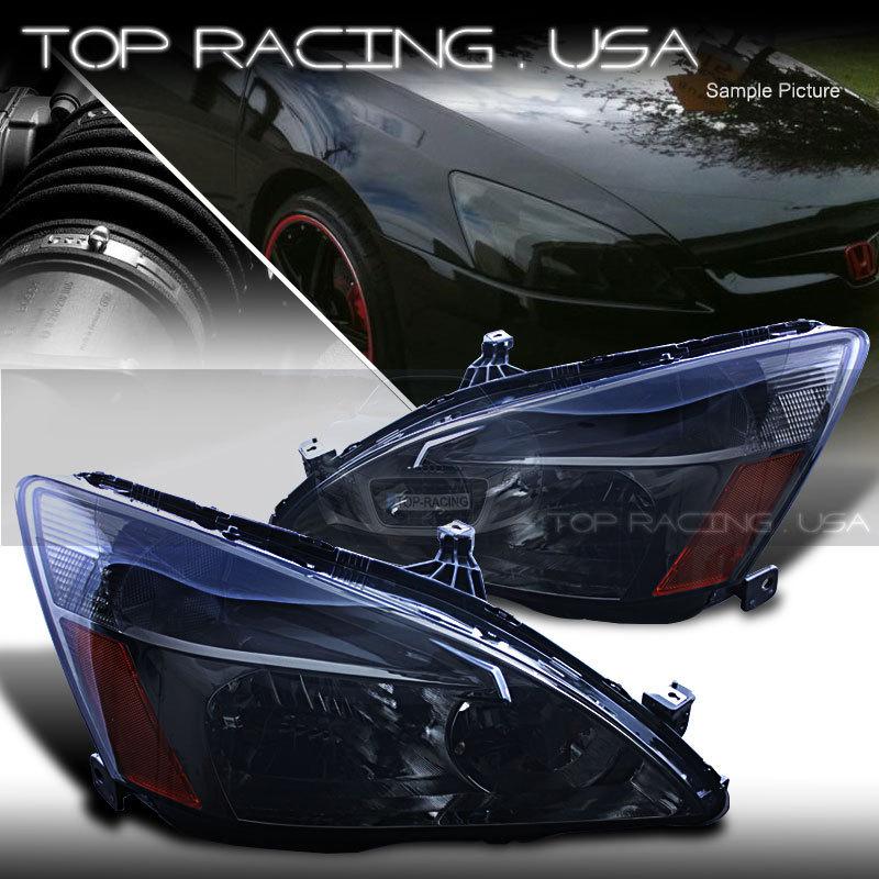Buy 0307 Honda Accord JDM Crystal Style Headlights Lamps Smoke / Amber Reflector in Fullerton