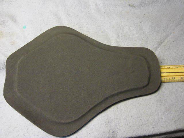 Motorcycle jacket back protector insert.  16 inches by 12 inches.  dense foam.
