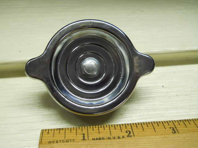 Chevy gm oil cap assembled in mexico chrome nos