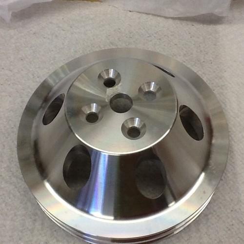 Buy BILLET ALUMINUM SMALL BLOCK CHEVY WATER PUMP PULLEY 2 GROOVE SWP
