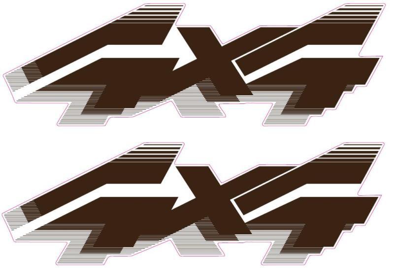 1992 - 1996 4x4 decals for ford f-series f250 f350 truck / bronco bedside brown