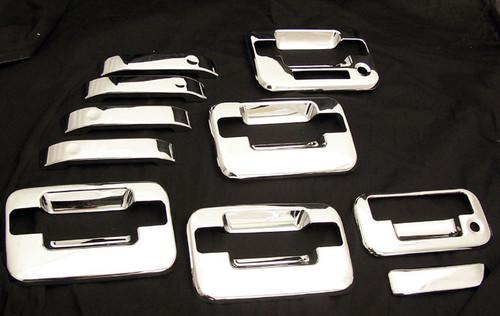 2004-2012 ford f-150 4dr pickup truck door handle+tailgate cover trim chrome set