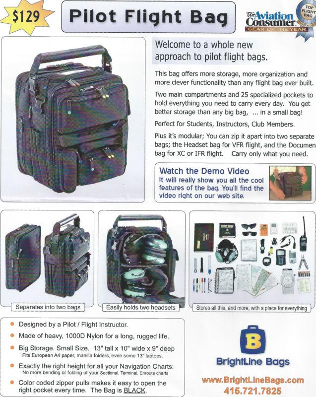 Brightline pilot flight bag - the original one- brand new