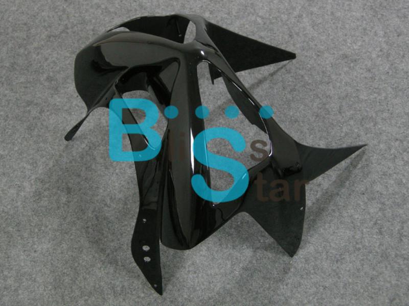 Black kawasaki zx6r 2003 2004 front cowling upper nose headlight fairings