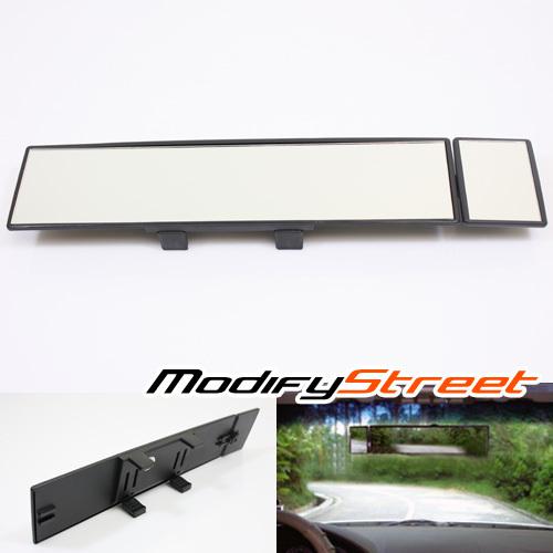 Universal 300mm super wide flat rearview mirror w/ 70mm blind spot mirror