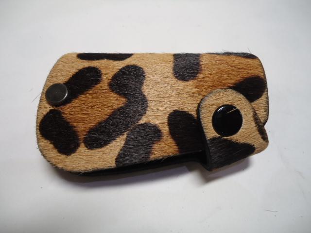 Acura flip car key remote fob glove cover animal leopard print faux fur villus