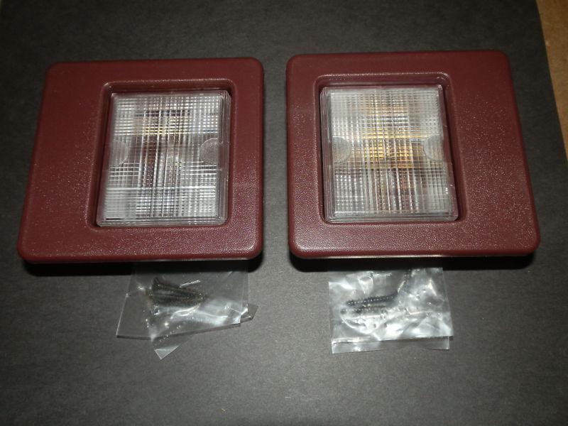 12 volt set of two interior lights color: maroon ( new )