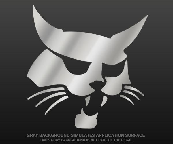 Bobcat decal metallic silver 5"x4.8" vinyl truck car window bumper sticker zu1