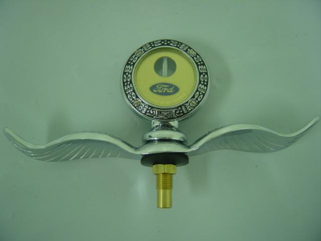 Junior motometer w/ ford logo chrome wreath w/ wings