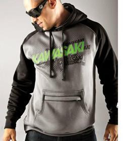 New mens adult kawasaki splinter pullover hoody hooded sweatshirt gray xlarge xl