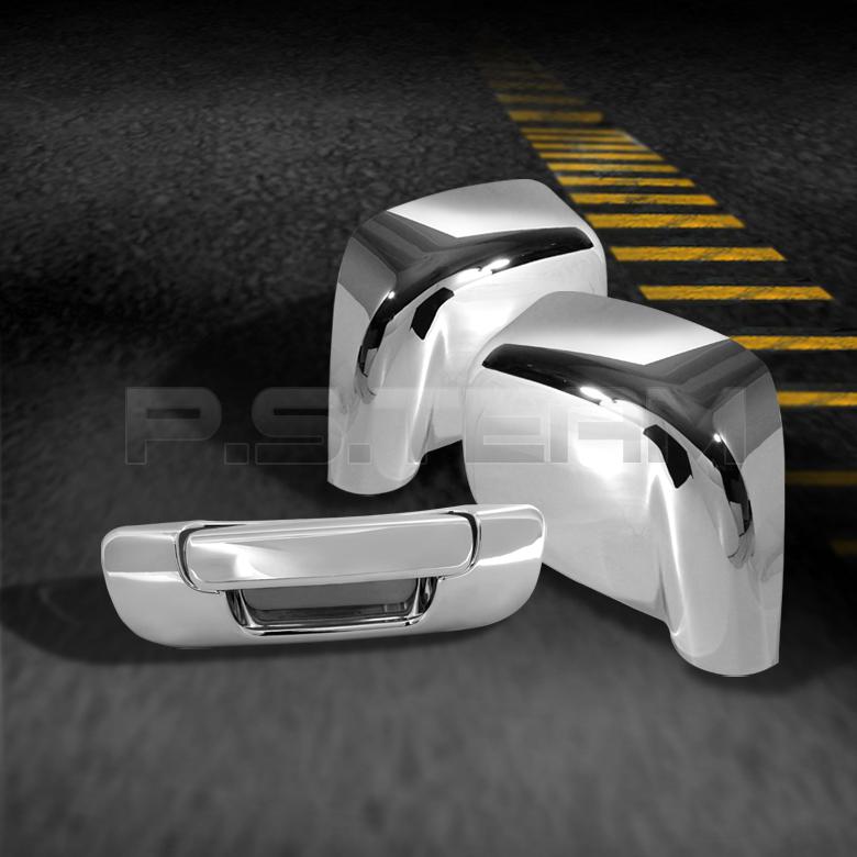 02-08 dodge ram pickup chrome mirror covers +tailgate handle cover