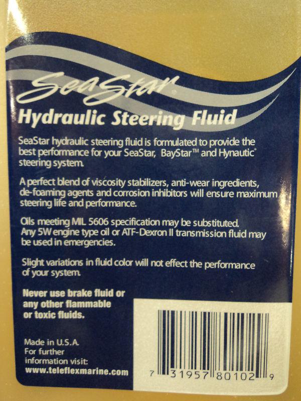 Buy 1 Qt TELEFLEX HYDRAULIC FLUID for OUTBOARD POWER STEERING CYLINDER