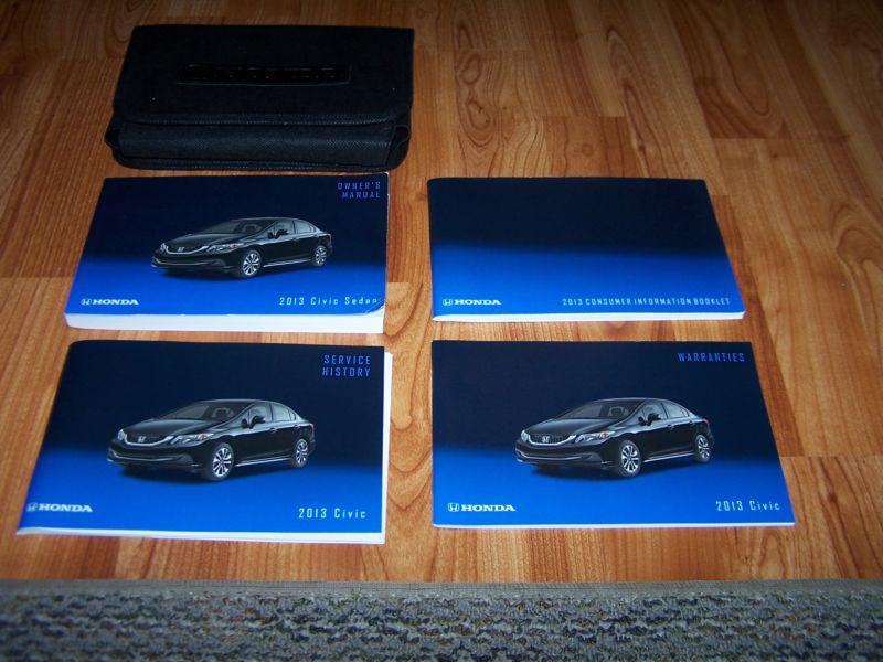 2013 honda civic sedan owners manual set with case free shipping