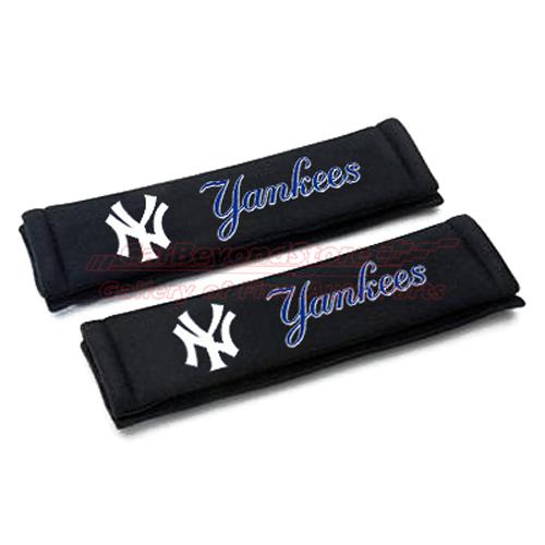 Mlb new york yankees seat belt shoulder pads, pair, licensed + free gift