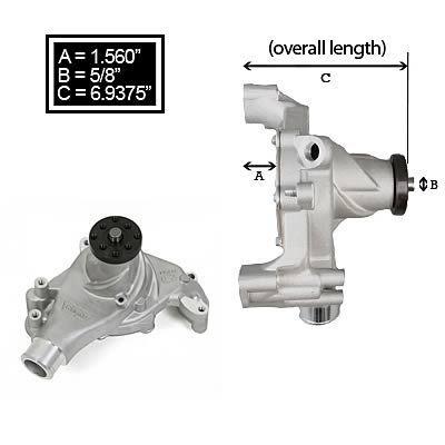 Weiand team g mechanical water pump 9241 chevy sbc 327 350 383 high-volume