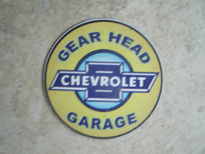 Chevrolet gear head garage sticker decal 4"