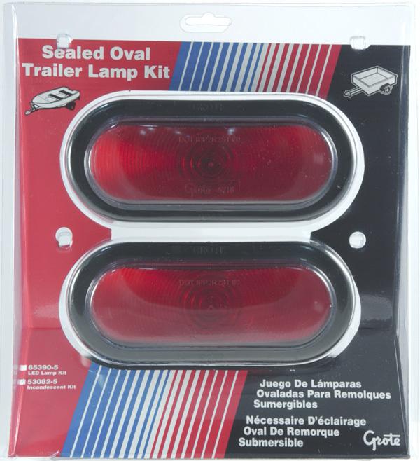 Grote 53082-5 -  oval trailer stop/tail/turn submersible lighting kit