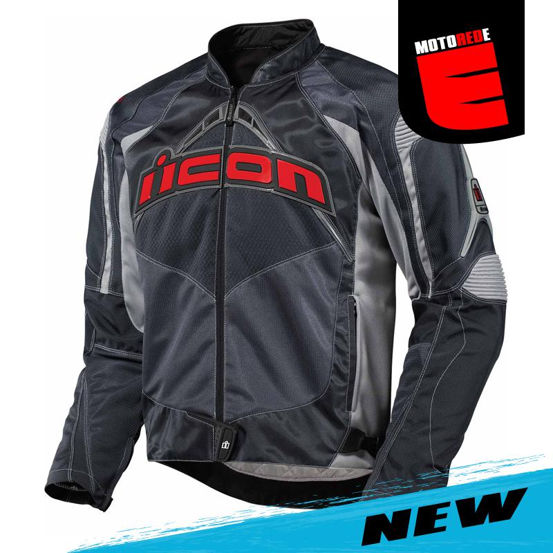 Icon contra motorcycle textile jacket slate gray red small sm s