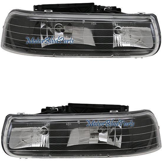 Silverado suburban/tahoe black headlamp headlights pair