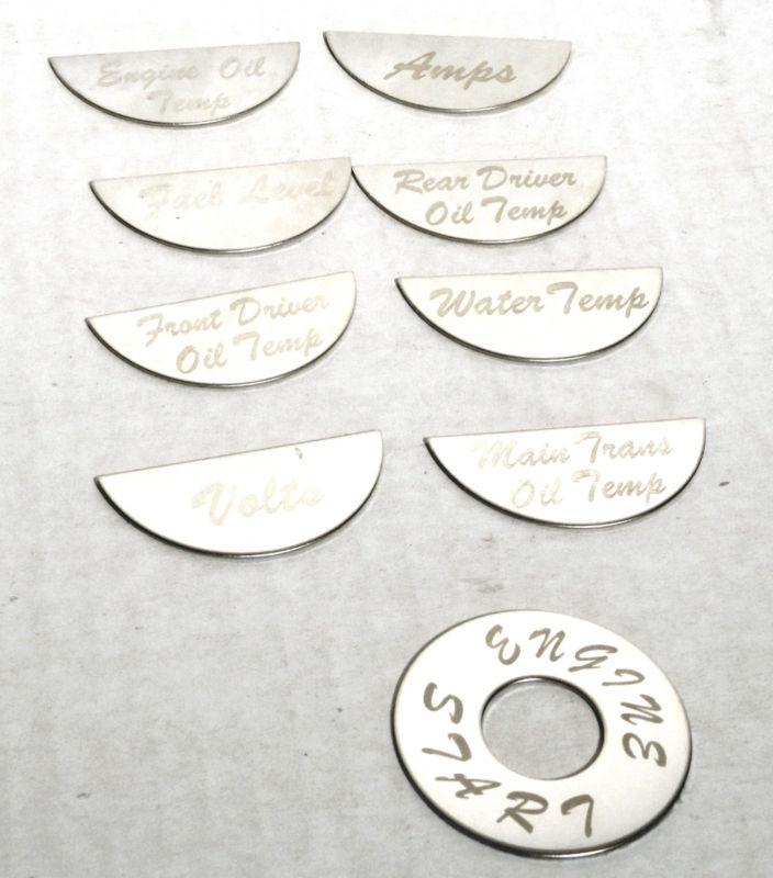 Gauge emblem set b style stainless steel cursive letters for 379 359 peterbilt