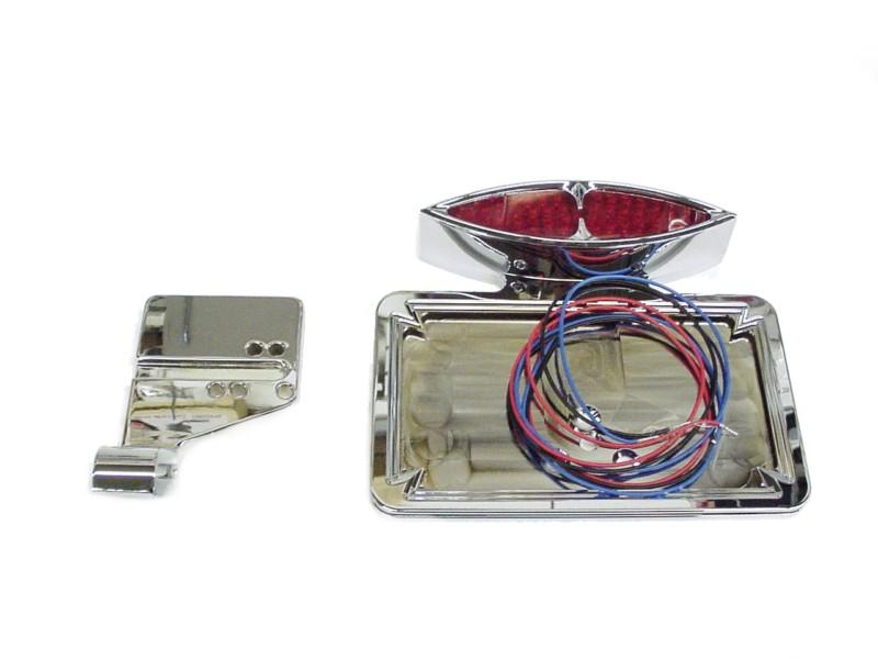 Boss hoss motorcycle taillight license plate frame bracket red light diamond