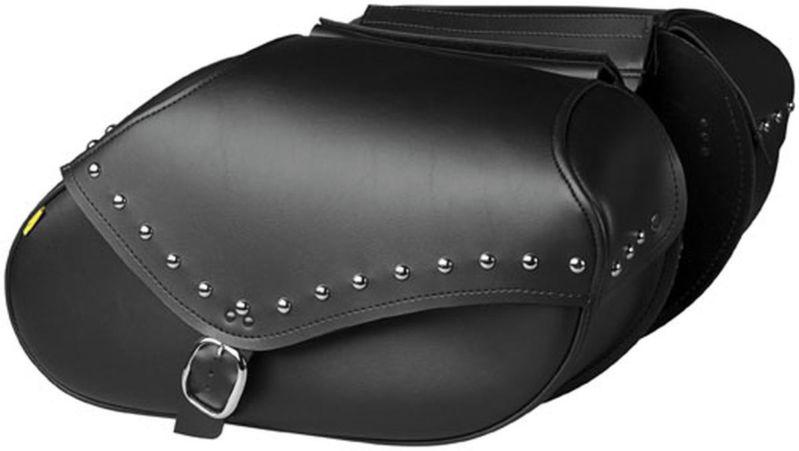 Willie&max small studded revolution hard mount styl saddlebags,black,18.5x10.5x6