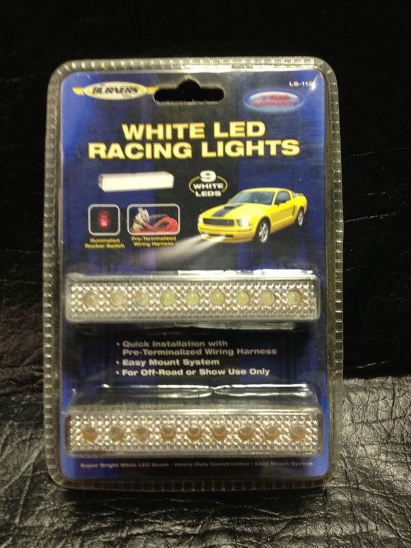Optronics burners series white led racing lights set of 2 #ls-112 
