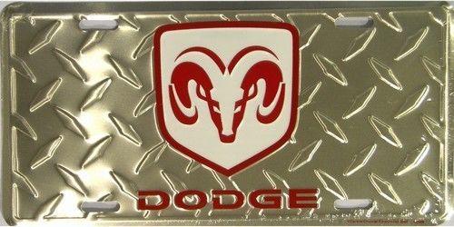 Dodge diamond plate license plate