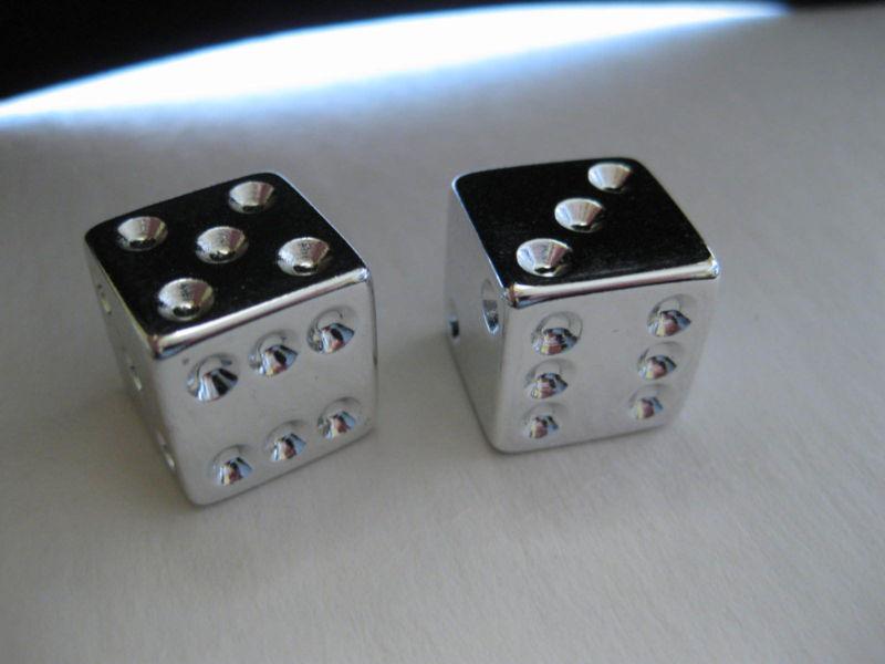 Find Motorcycle Valve Stem Caps/Covers Chrome Dice FREE SHIP in