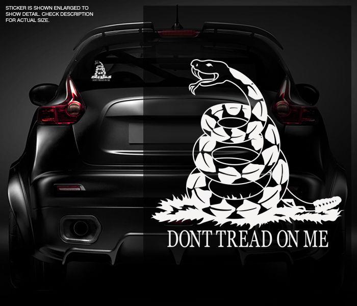 Dont tread on me decal 5"x4.8" white gadsden don't vinyl sticker u5ab