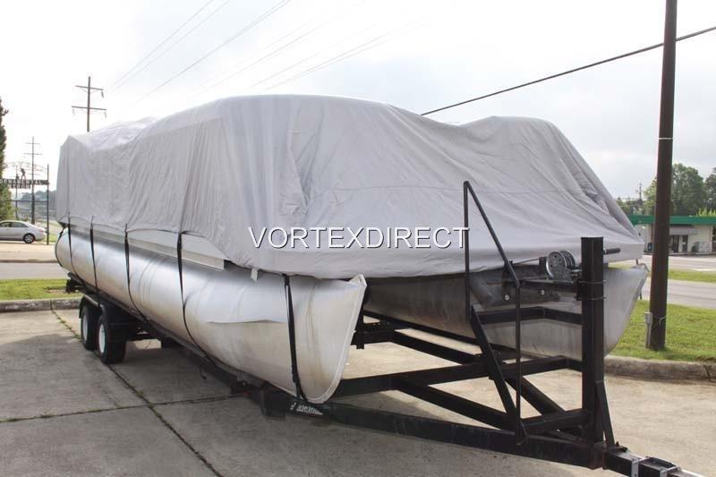 Find New Vortex Grey 20 FT Foot Ultra Pontoon Boat Cover w/Elastic Seam