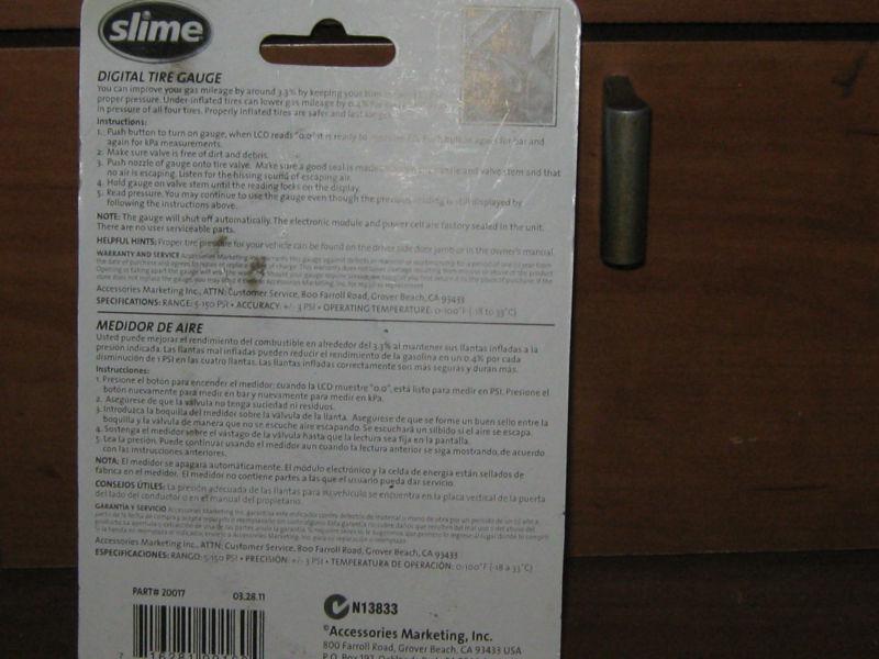 SLIME DIGITAL TIRE GUAGE INCL LONG LASTING BATTERY 5-150 PSI, US $5.00, image 2