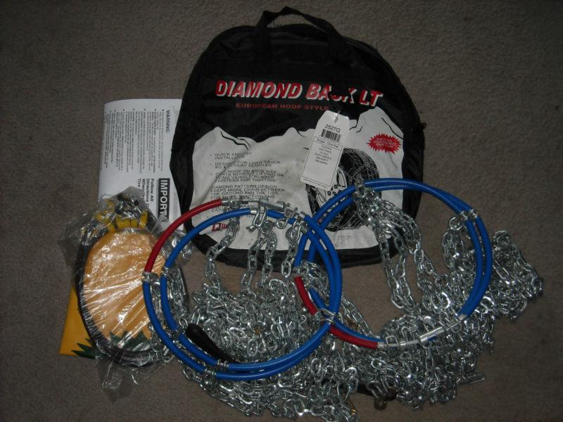 Diamond back lt european hoop style tire snow chains, 2527q - never used