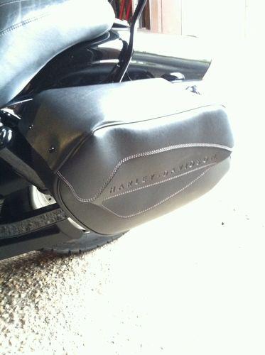 Harley Davidson Leather Saddle Bags Dyna easy quick detachable bracket, US $295.00, image 2
