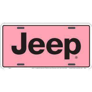 Jeep 4x4 truck cherokee mud mopar license plate tag sign pink badge emblem