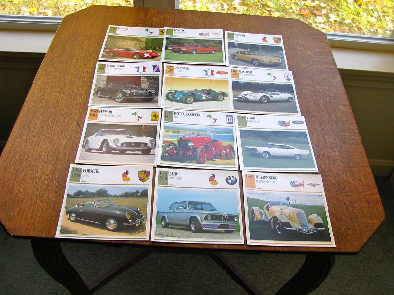 Car cards/information*ferrari*1935 duesenberg*bmw*maserati*1953 talbot-lago*ford