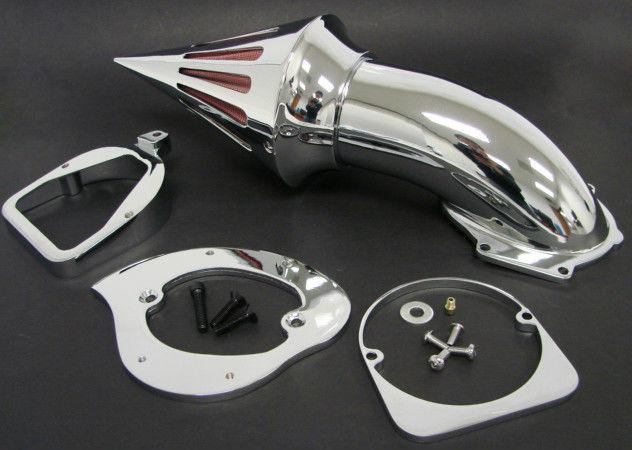 Chrome spike air cleaner intake filter kit for honda shadow spirit ace 750 1998+