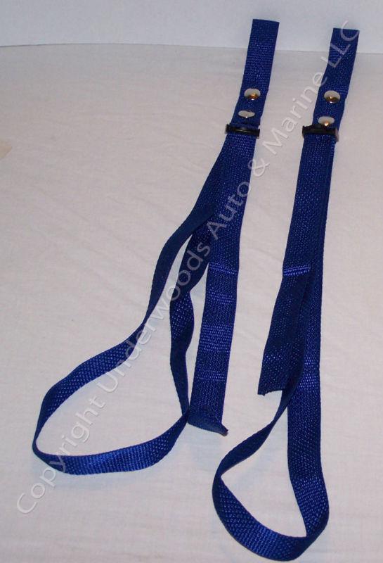 Adjustable boat fender bumper straps blue pair usa american made