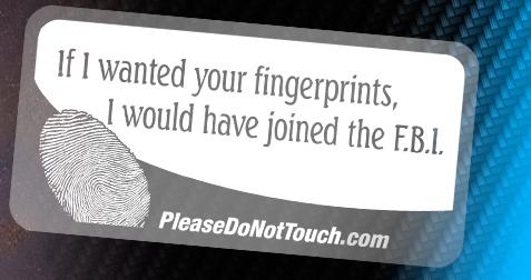 Show car please do not touch "f.b.i style." 4"x2" static-cling decal (four qty)