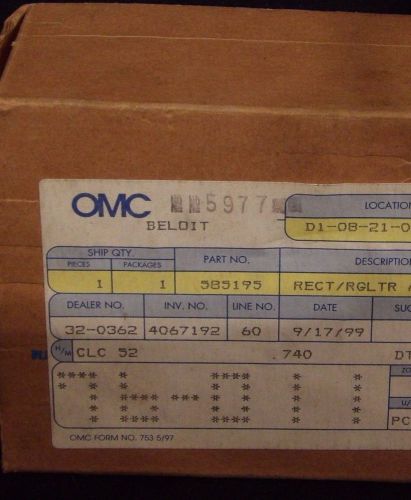 Omc evinrude johnson 585195 regulator / rectifier 3/10