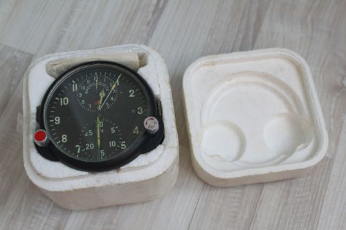 Russian soviet ussr military airforce aircraft cockpit clock achs-1 in box new