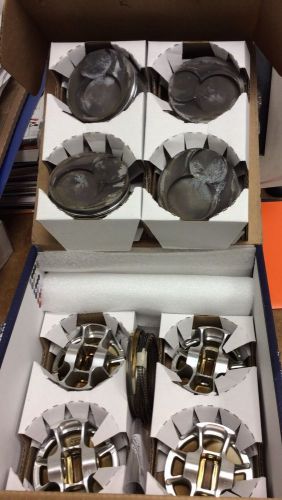 Used custom pistons, sb2, chevrolet 350 sb, je pistons w/ used rings, set of 8