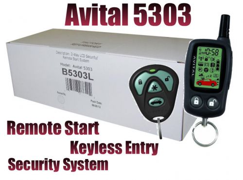 Avital 5303 security/ remote start with keyless entry 2 way pager