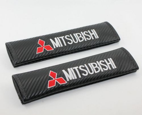 Carbon fiber seat belt cover shoulder pad pair fit for mitsubishi asx lancer rvr