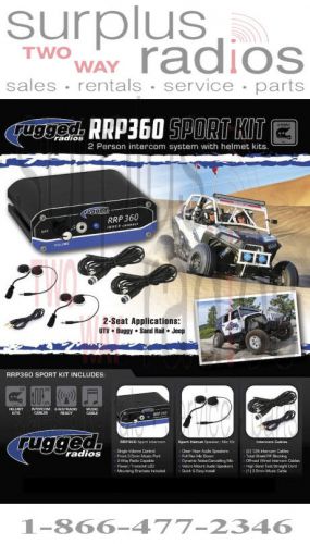 Rugged radios rrp360 2-place intercom system w/ helmet style speaker &amp; mic kit