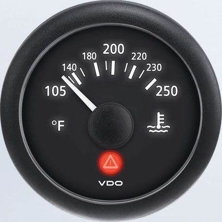 Vdo a2c53191360-k1 water temp 250f u.s. kit - viewline onyx
