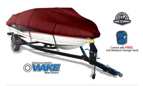 Wake monsoon series boat cover, fits 12' to 14'l, runner red, wm1214r, model a