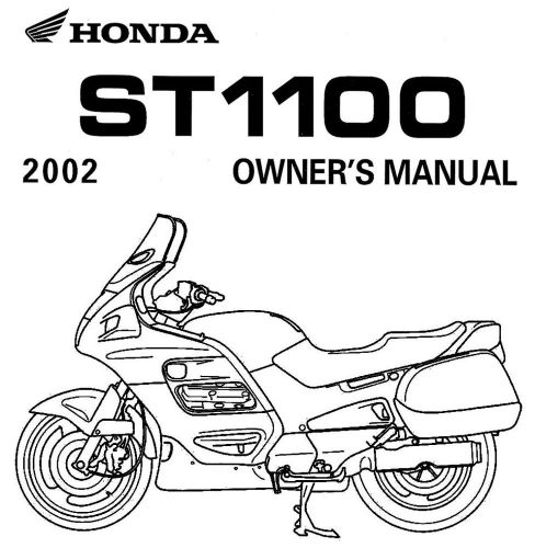 2002 honda st1100 motorcycle owners manual -st 1100--honda pan european
