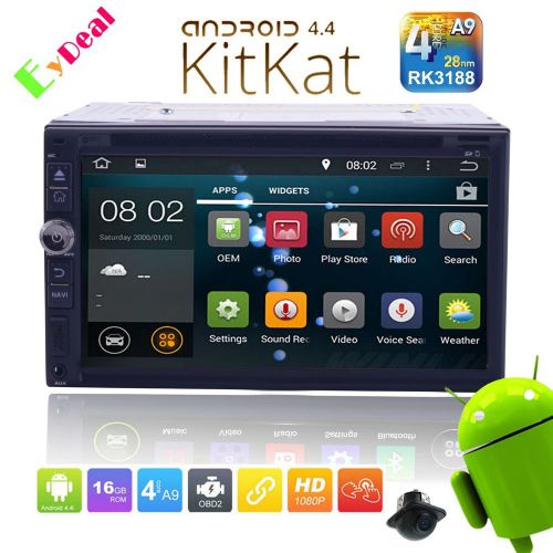 Gps navi android quad core 4.4 wifi 7"double 2 din car radio stereo dvd player